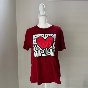Old Navy Keith Haring Red T-Shirt size M